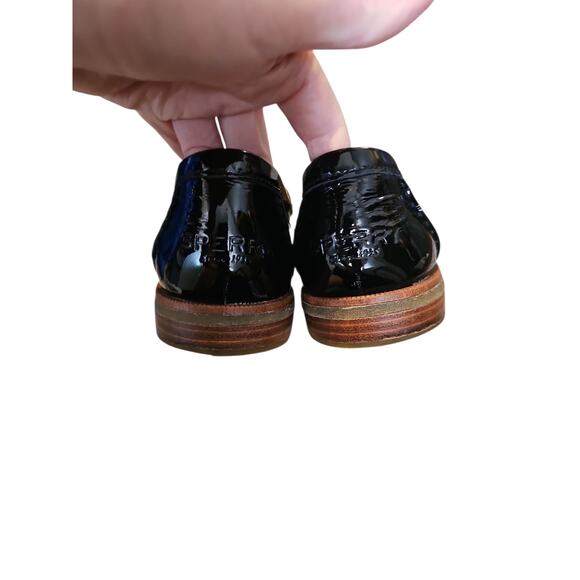 Sperry Seaport black patent leather  penny loafers sz 8.5 SH35 - Picture 7 of 8